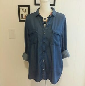 Gap factory chambray boyfriend shirt NWT